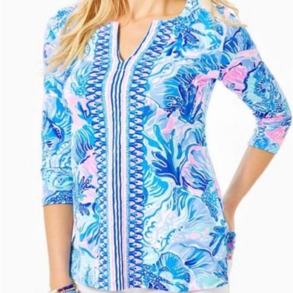 Lilly Pulitzer Karina UPF 50+ Tunic Top Shade Seekers Size XS - Picture 1 of 8